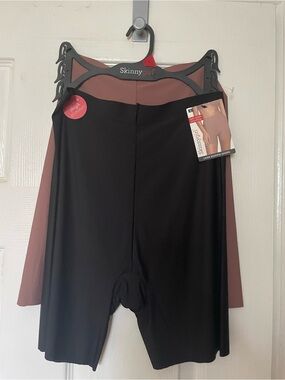 Skinnygirl Women’s Laser Shaping Shorts Pack Lot Set of 2 Black & Dark Tan sz L